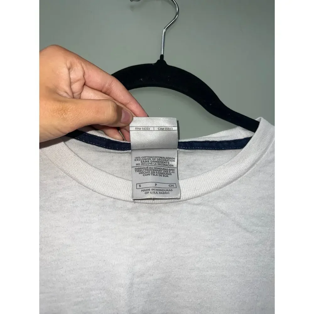 Nike Graphic Stripe Logo T Shirt White Short Sleeve Cotton Tee Small